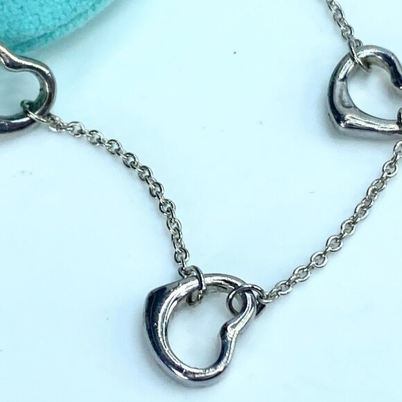 Elsa Peretti® Open Heart Bracelet Tiffany sterling bracelet  7.5" JR9158 - Picture 3 of 7